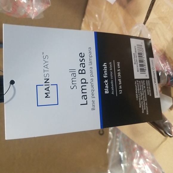 2pk. Mainstays small black stick lamp base 12in tall NWT - Picture 3 of 5